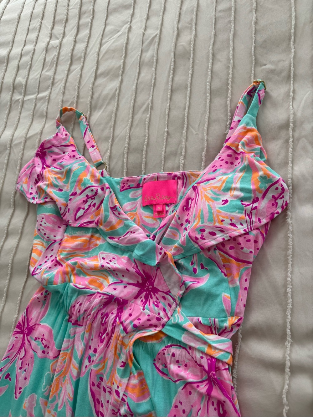 Lilly Pulitzer Tropical Floral Sundress in Pink, Aqua & Orange